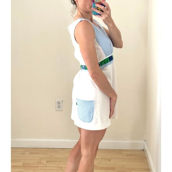 Vintage 70s Handmade Tennis Dress Sleeveless, Tenniscore Preppy Vibes - Picture 5 of 11